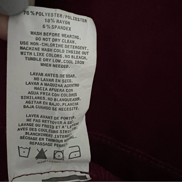 Jaanuu Men's Raglan‎ Sleeve Top Scrub Short Sleeve Burgundy Size XL J86018 - Picture 6 of 6